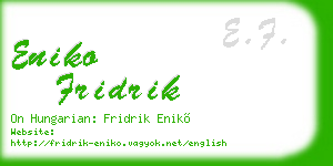 eniko fridrik business card